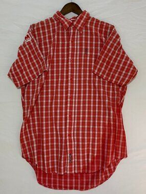 Vintage 90s Mojeans Maurice Malone Plaid Button Up Shirt Red Mens L